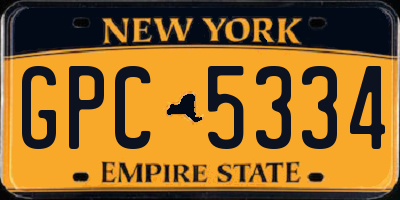 NY license plate GPC5334