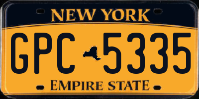 NY license plate GPC5335