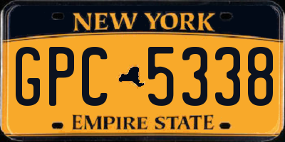 NY license plate GPC5338