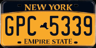 NY license plate GPC5339