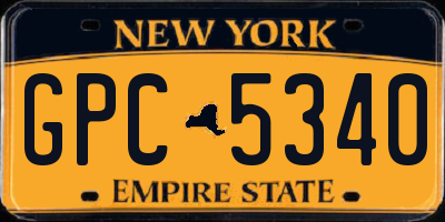 NY license plate GPC5340