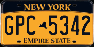 NY license plate GPC5342