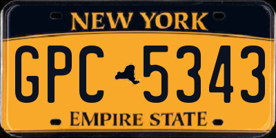 NY license plate GPC5343