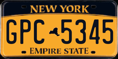 NY license plate GPC5345