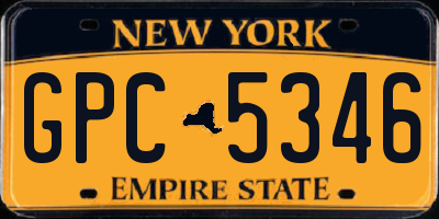 NY license plate GPC5346