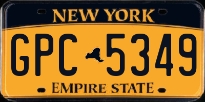 NY license plate GPC5349