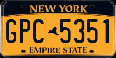 NY license plate GPC5351