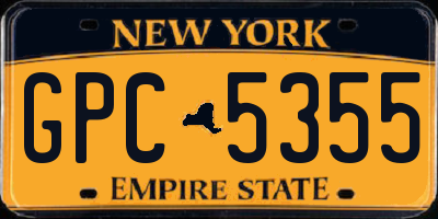 NY license plate GPC5355