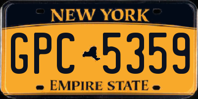NY license plate GPC5359