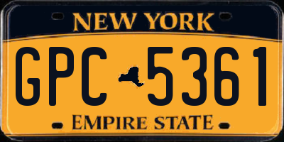 NY license plate GPC5361