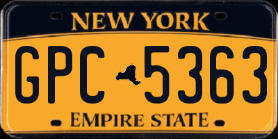 NY license plate GPC5363