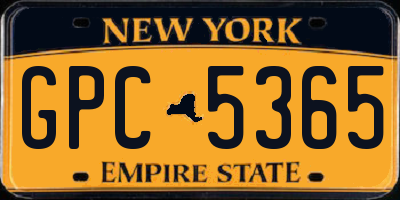 NY license plate GPC5365