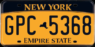 NY license plate GPC5368