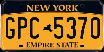 NY license plate GPC5370