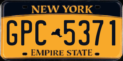 NY license plate GPC5371