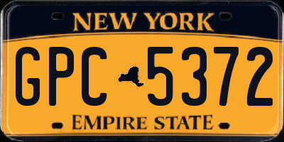 NY license plate GPC5372