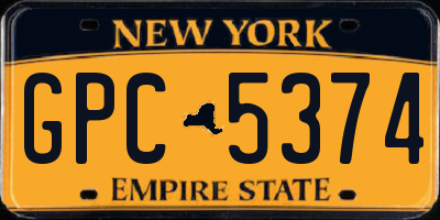 NY license plate GPC5374