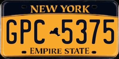 NY license plate GPC5375