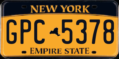 NY license plate GPC5378