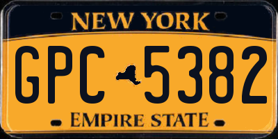 NY license plate GPC5382