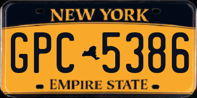 NY license plate GPC5386