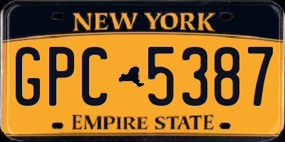 NY license plate GPC5387