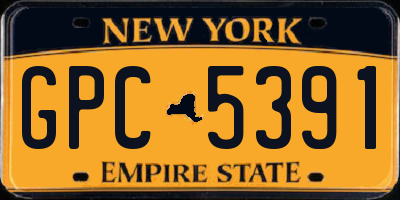 NY license plate GPC5391