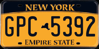 NY license plate GPC5392