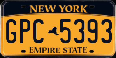 NY license plate GPC5393