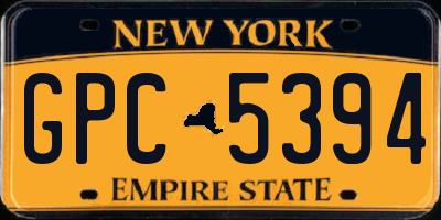 NY license plate GPC5394