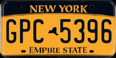 NY license plate GPC5396