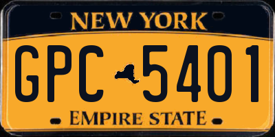 NY license plate GPC5401