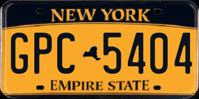 NY license plate GPC5404