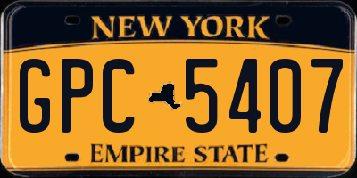 NY license plate GPC5407