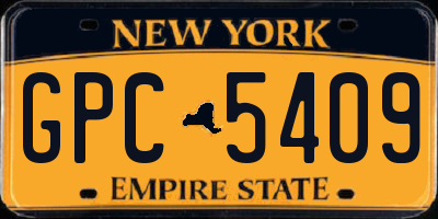 NY license plate GPC5409