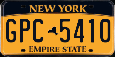 NY license plate GPC5410