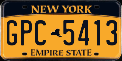 NY license plate GPC5413