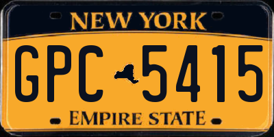 NY license plate GPC5415