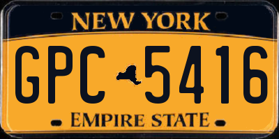 NY license plate GPC5416