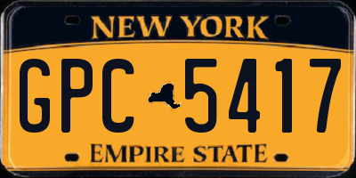 NY license plate GPC5417