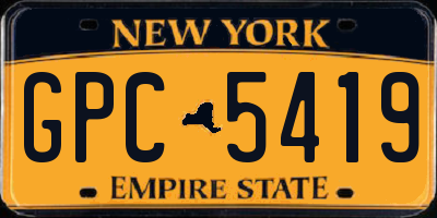 NY license plate GPC5419