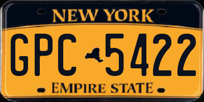 NY license plate GPC5422