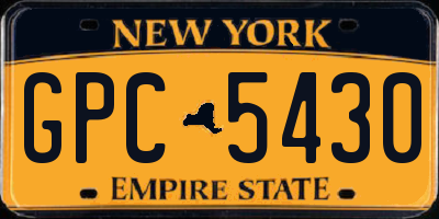 NY license plate GPC5430