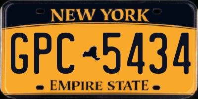 NY license plate GPC5434