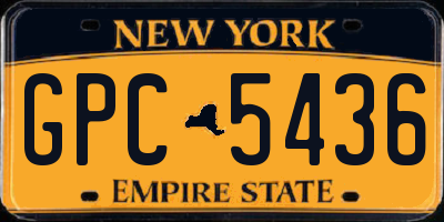 NY license plate GPC5436
