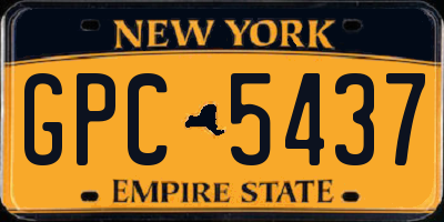 NY license plate GPC5437