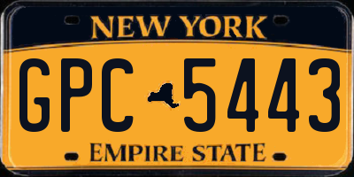 NY license plate GPC5443