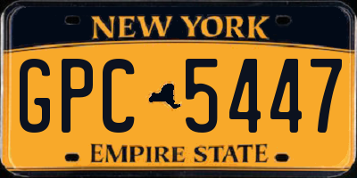 NY license plate GPC5447