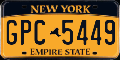 NY license plate GPC5449
