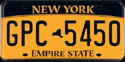 NY license plate GPC5450